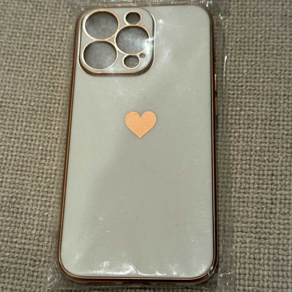 Electroplated Love Heart Case Cover Fit for iPhone Case 13 Pro Max by Jelly Case